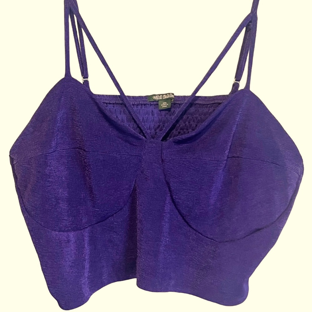 Wild Fable Dark Solid Purple Halter Top With Adjustable Spaghetti Straps size 2X